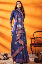 Space Blue Tussar Saree