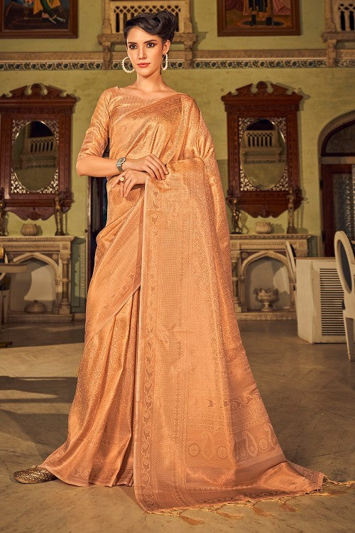 Peanut Brown Kanjivaram Saree