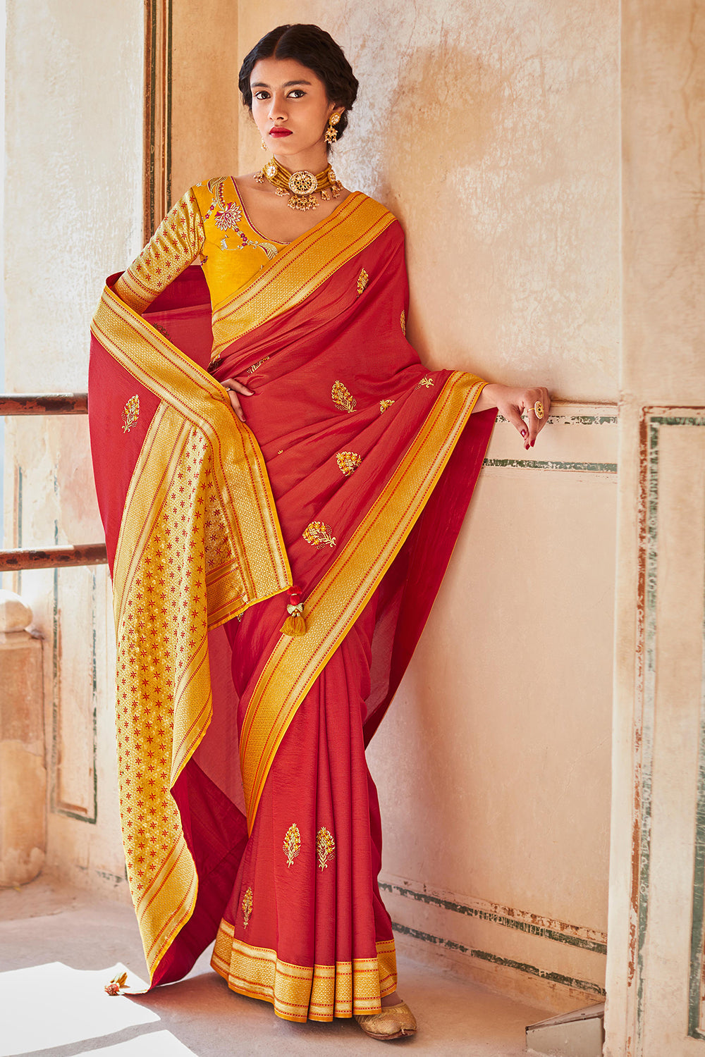 Scarlet Red Paithani Saree