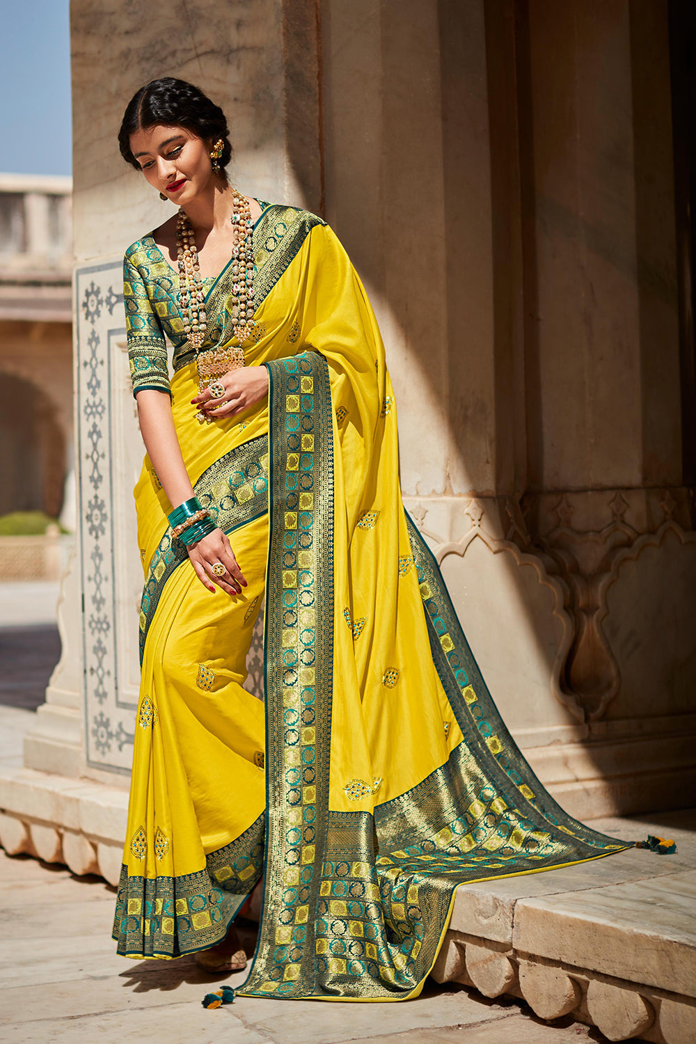 Sunshine Yellow Paithani Saree