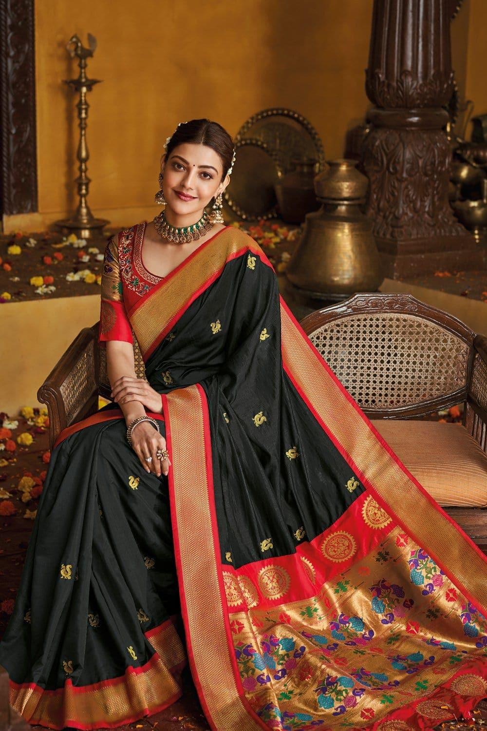 Jade Black  Paithani Saree