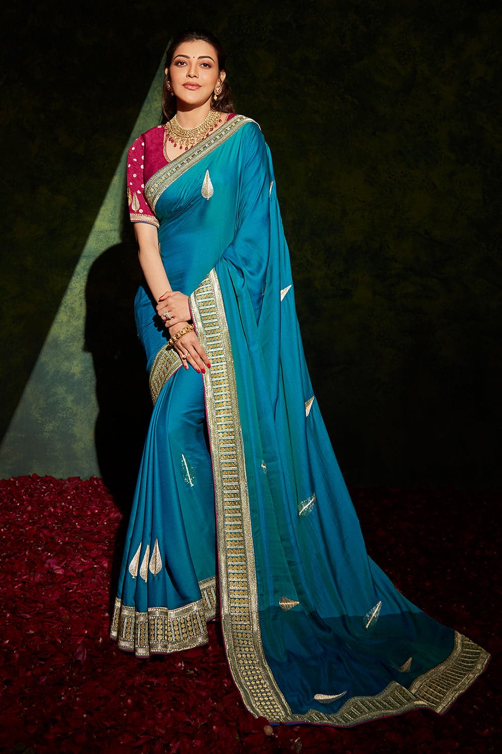 Cerulean Blue South Silk Saree